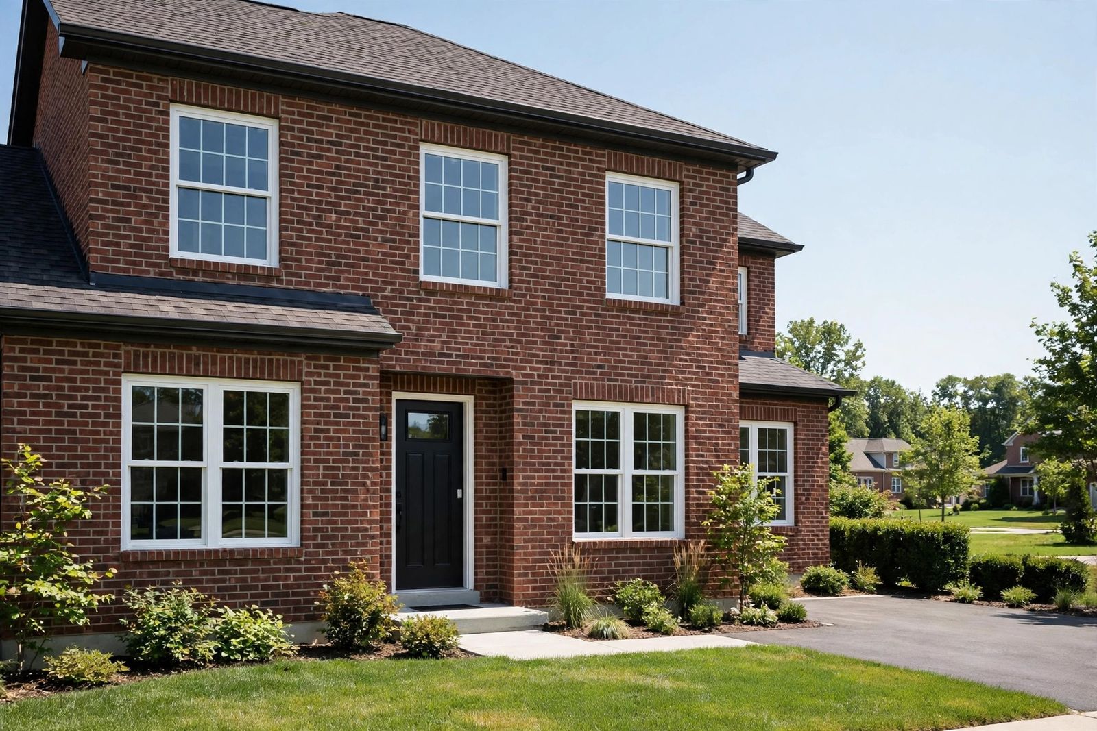 Replacement windows on a home exterior