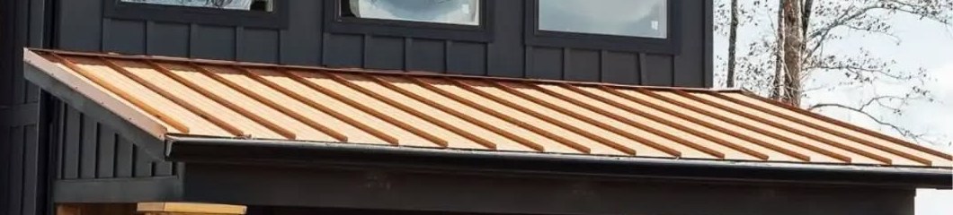 Copper standing-seam metal roof detail — Diaz project