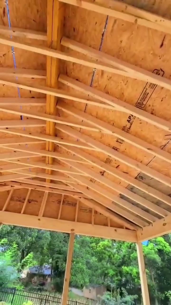 Roof framing before decking — Diaz project